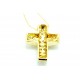 Krzyżyk z żółtego  złota z cyrkoniami